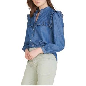 Veronica Beard Blue Button Down Shirt
